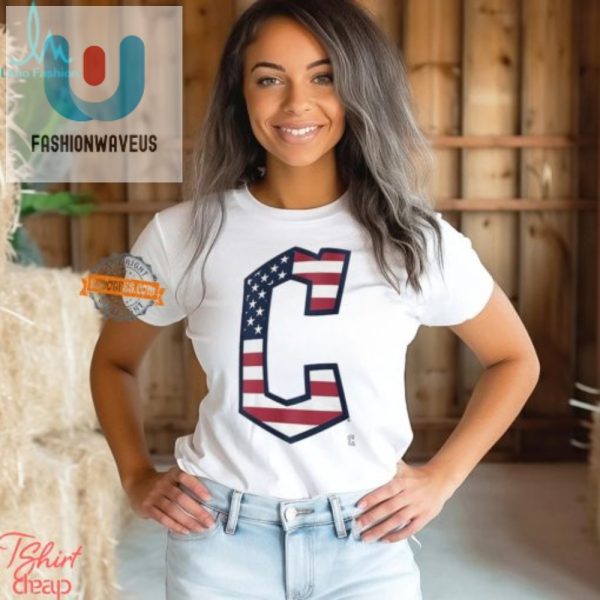 Get Patriotic With A Cleveland C Hilarious Usa Flag Shirt fashionwaveus 1 1