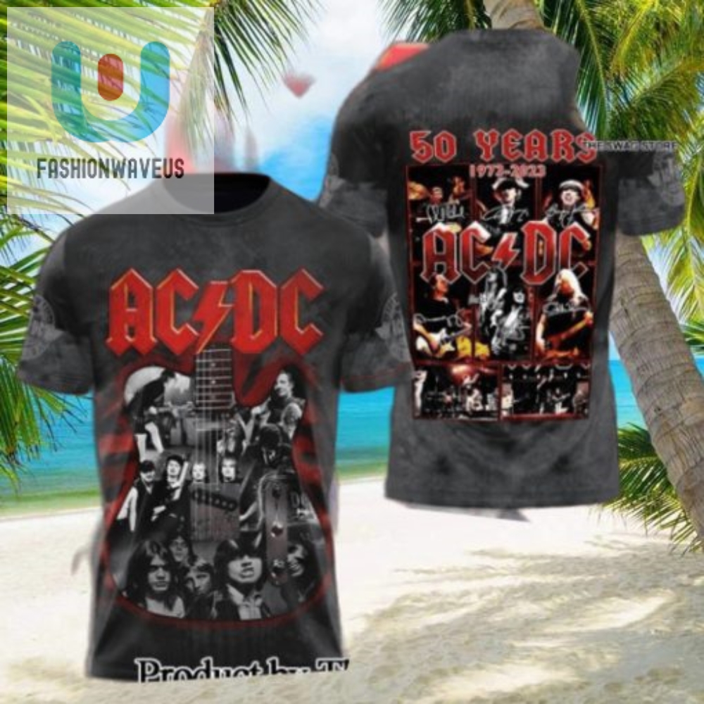 Rock On Acdc Allover Print Shirt 3223  Shockingly Unique