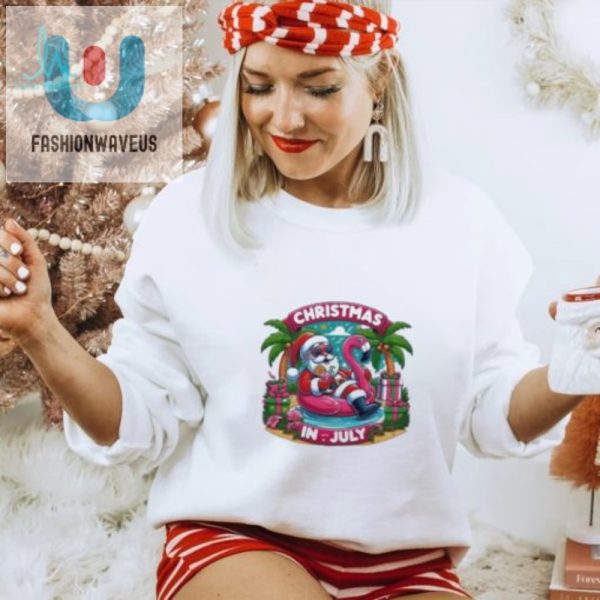 Funny Christmas In July Santa Beach Shirt Unique Holiday Tee fashionwaveus 1 3