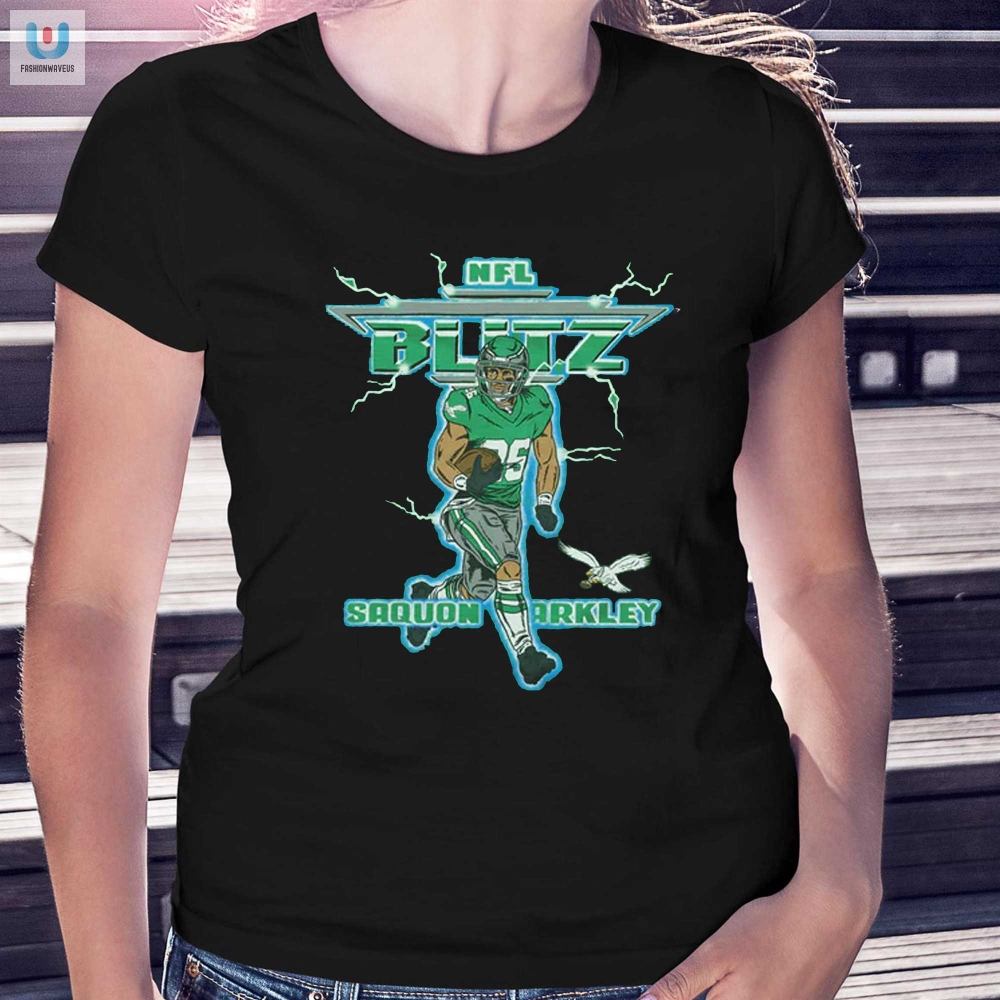 Score Big Laughs Nfl Blitz Eagles Saquon Barkley Tee