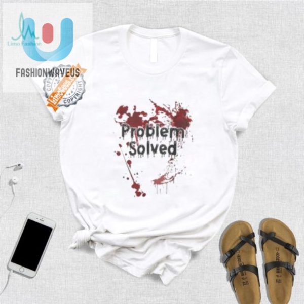 Funny Mens Bloody Problem Solved Halloween Tshirt fashionwaveus 1