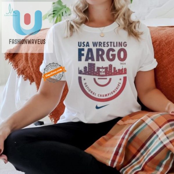 Score Gold In 2024 Official Nike Fargo Wrestling Tee fashionwaveus 1