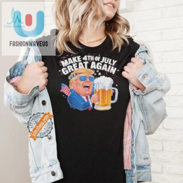 Funny Trump 4Th Of July Beer Tshirt Unique Patriotic Tee fashionwaveus 1