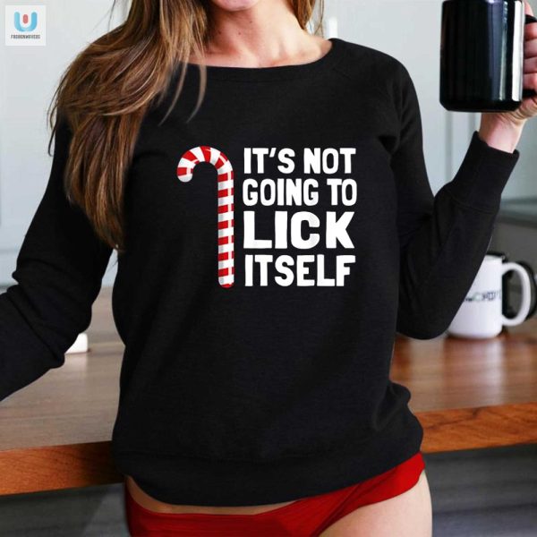 Funny Its Not Going To Lick Itself Xmas Candy Cane Tshirt fashionwaveus 1 1