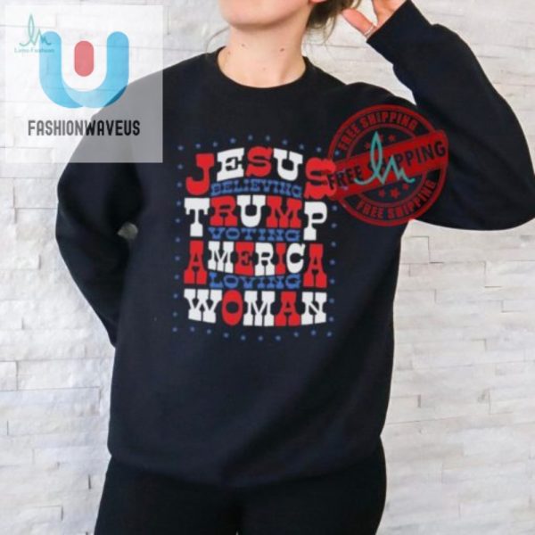 Retro Jesustrumpamerica Tee For Funny Fierce Women fashionwaveus 1 1