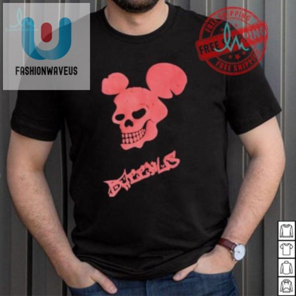 Quirky Skull Mickey Bacchus Logo Tee Fun Unique Design fashionwaveus 1 3