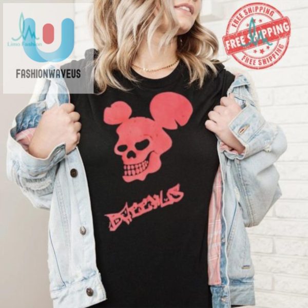 Quirky Skull Mickey Bacchus Logo Tee Fun Unique Design fashionwaveus 1 5