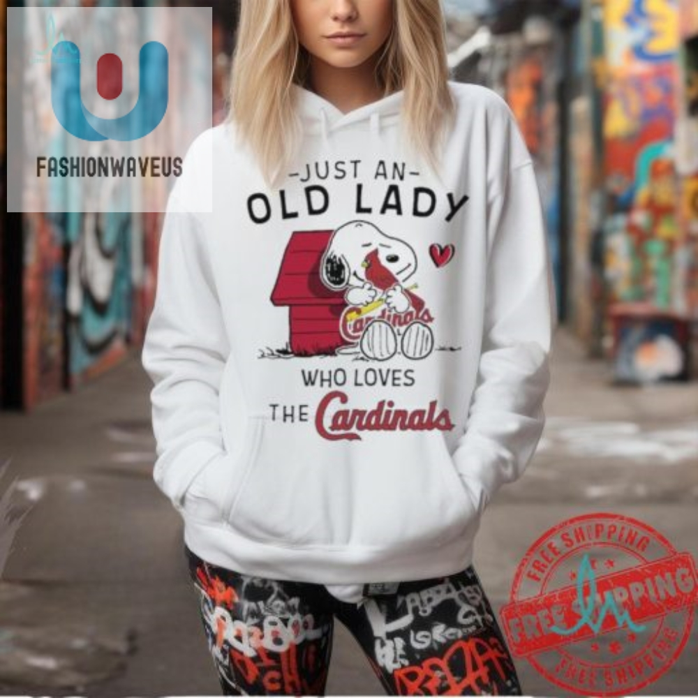 Funny Old Lady Loves Cardinals Snoopy Shirt Unique Gift fashionwaveus 1