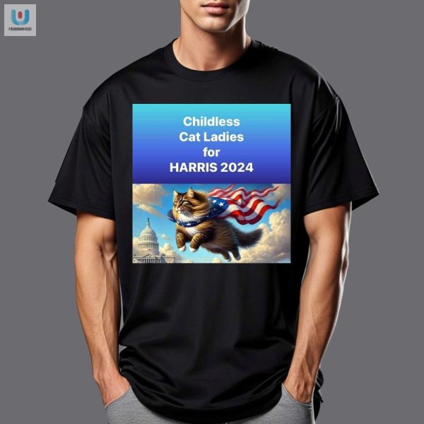 Vote With Purrs Childless Cat Ladies For Harris 2024 Tee fashionwaveus 1