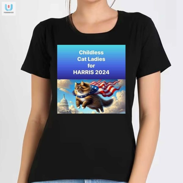 Vote With Purrs Childless Cat Ladies For Harris 2024 Tee fashionwaveus 1 1