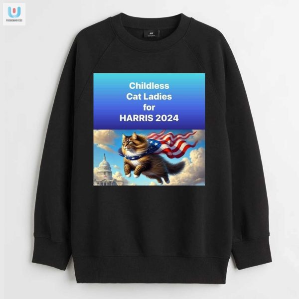 Vote With Purrs Childless Cat Ladies For Harris 2024 Tee fashionwaveus 1 3