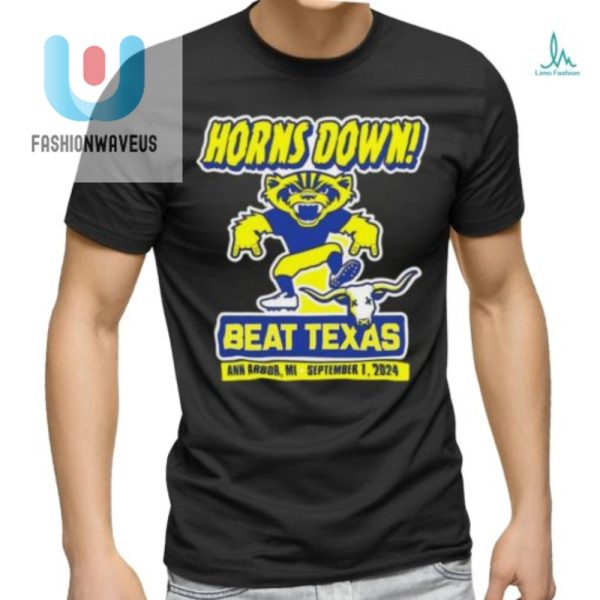 Hilarious Horns Down Michigan Shirt Beat Texas 2024 fashionwaveus 1