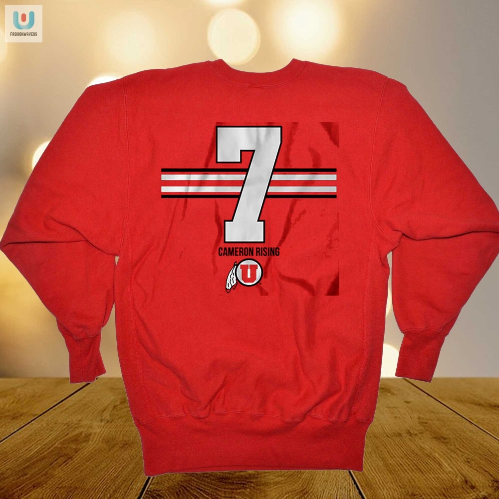 Score Big In A Utah Football Cameron Rising 7 Stripe Shirt