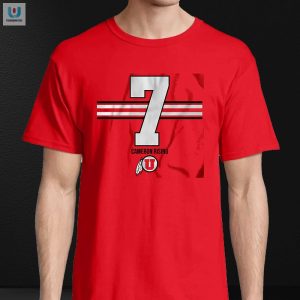 Score Big In A Utah Football Cameron Rising 7 Stripe Shirt fashionwaveus 1 3