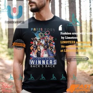 5X Champs Usa Hoops Paris 2024 Tee With Swagger fashionwaveus 1 2