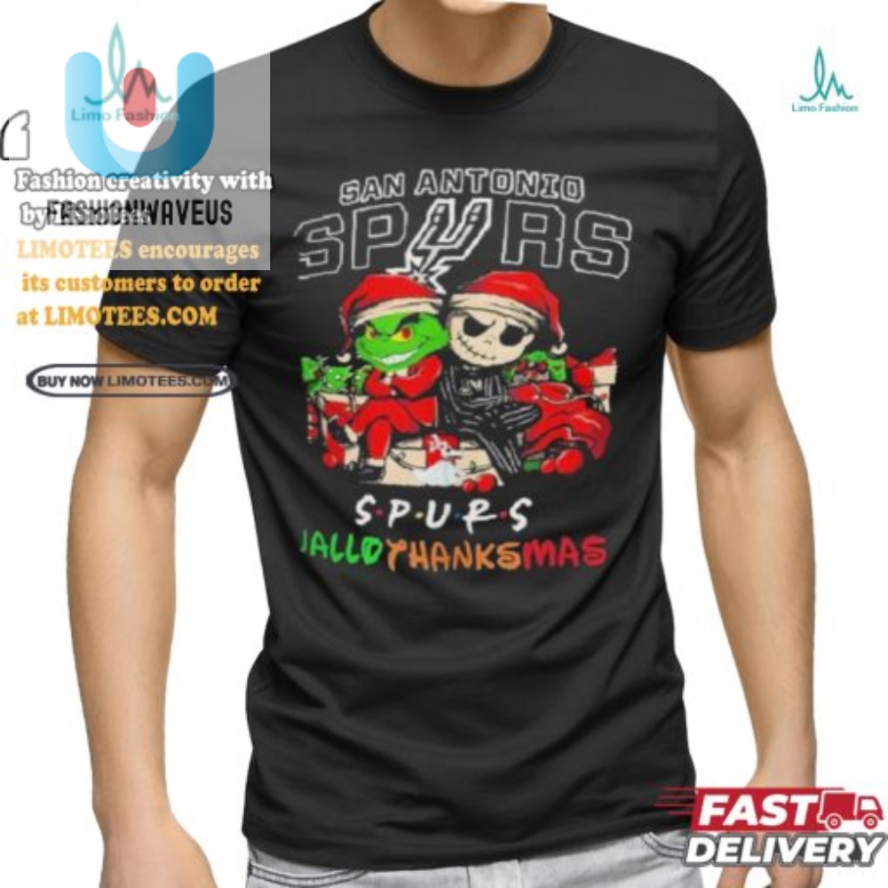 Humorous Grinch  Jack Spurs Hallothanksmas Shirt  Limited