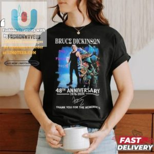 Bruce Dickinson 48Th Anniv Tee Rock Laugh Since 76 fashionwaveus 1 3