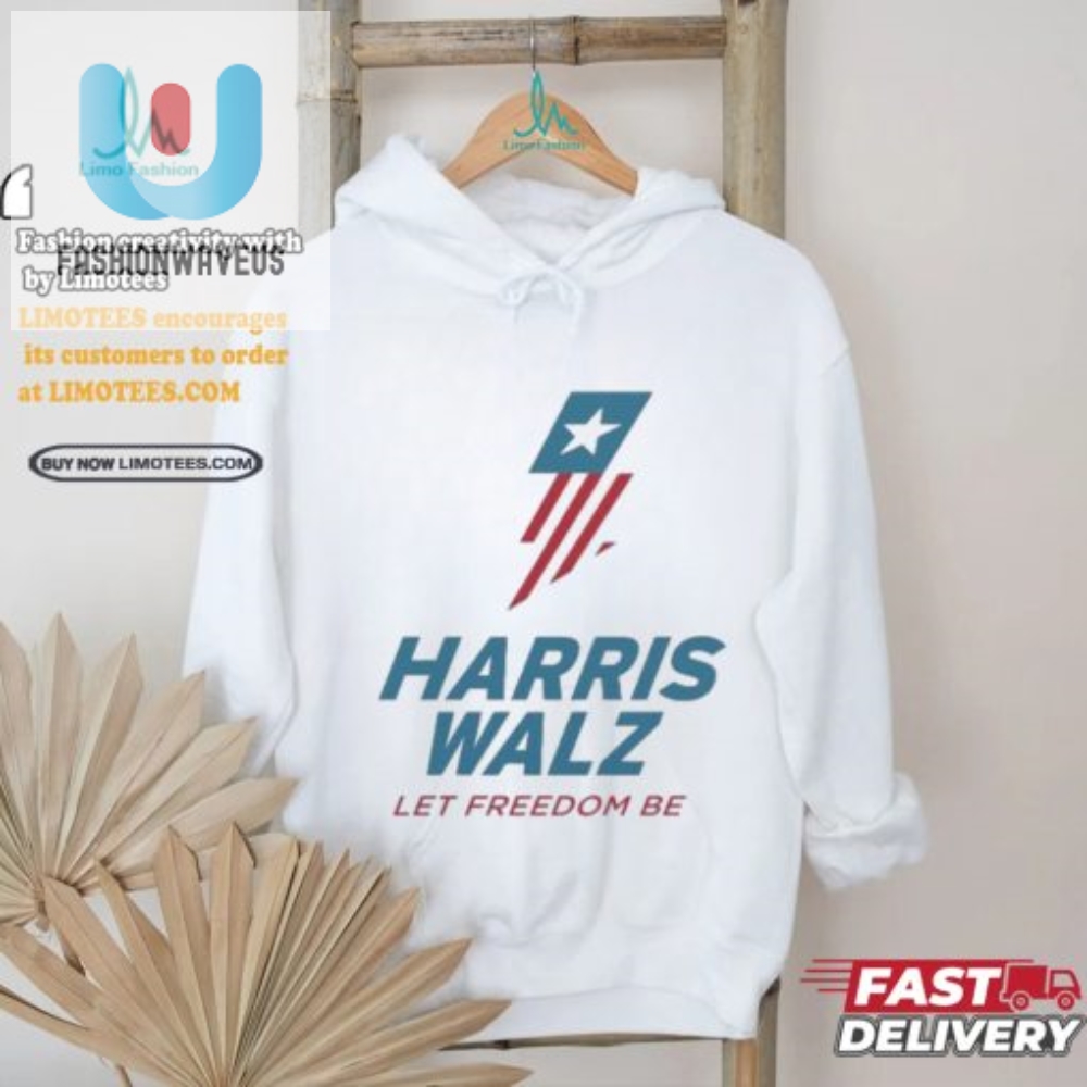 Funny Harris Walz Let Freedom Be Lightning Flag Tee