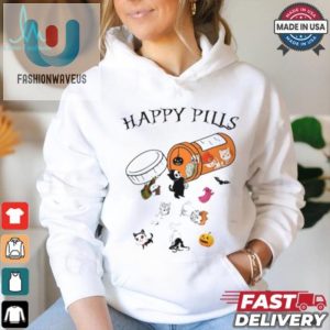 Hauntingly Hilarious Happy Pills Halloween Tshirt fashionwaveus 1 3