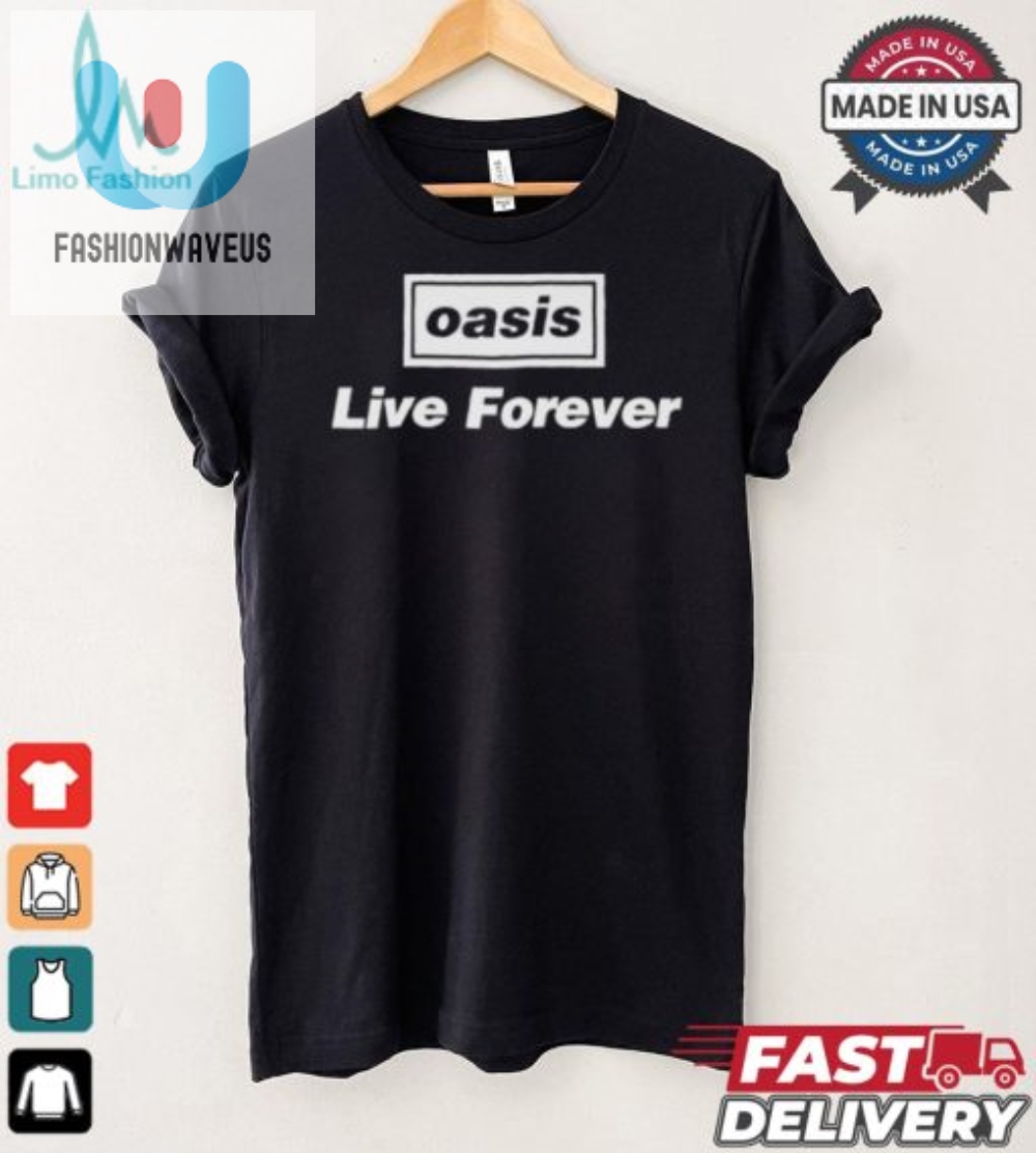 Rock Eternally Oasis Live Forever Tee With A Twist