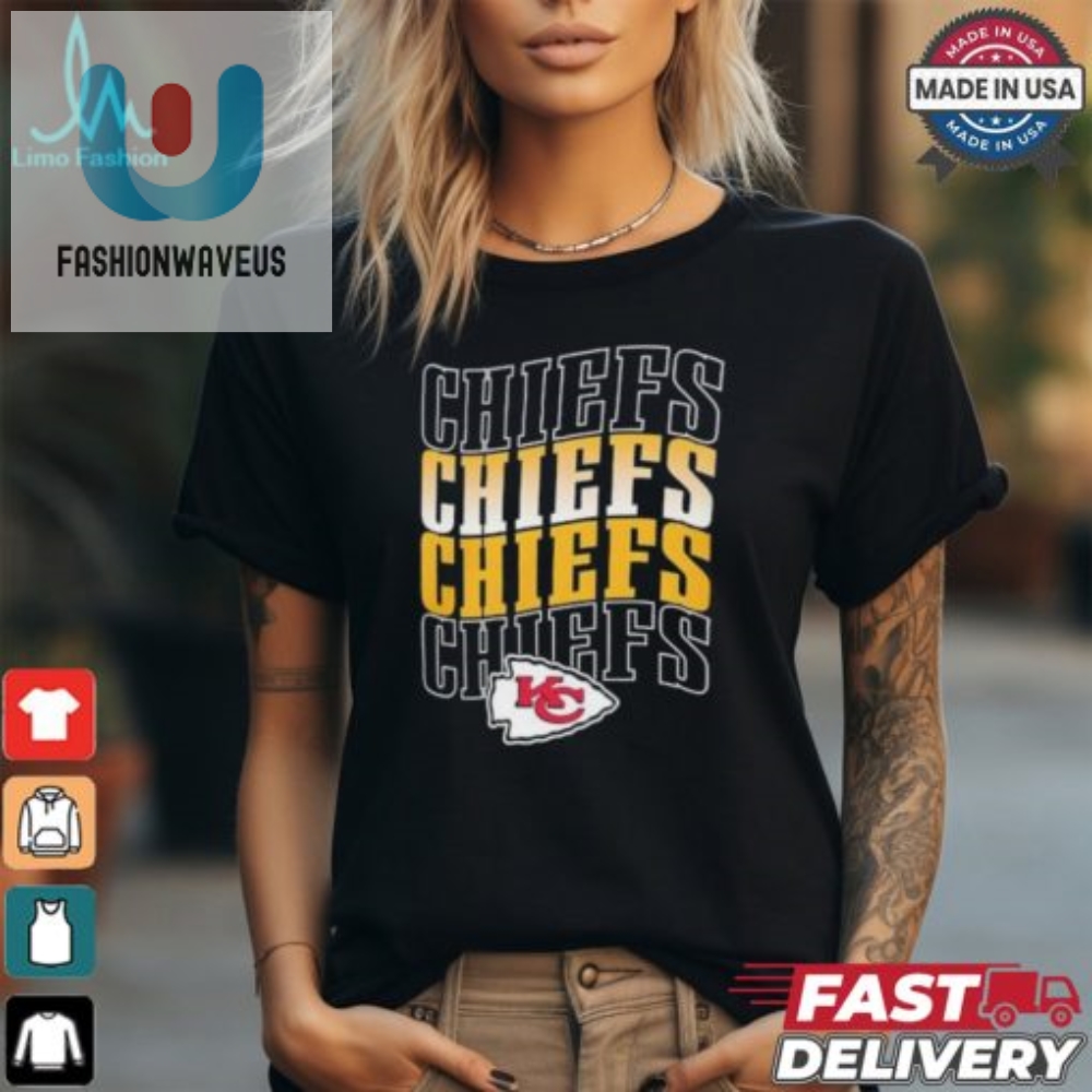 Score Big Laughs Quirky Text Stack Chiefs Shirt