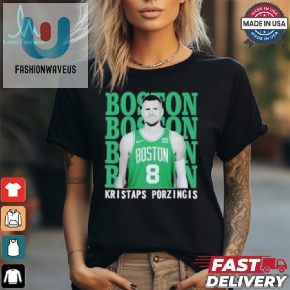 Dunking In Riga Porzingis Celtics Tee Laugh In Style