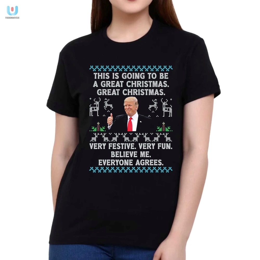 Funny Trump 2024 Ugly Christmas Sweater  Great Holiday Laughs