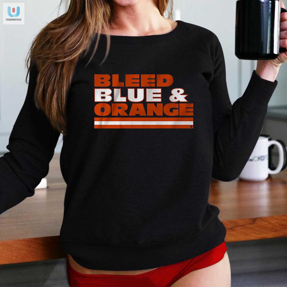 Bleed Blue  Orange Shirt  For True Chicago Football Fans