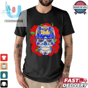 Get Spooky Sporty Ucla Bruins Roses Sugar Skull Tee fashionwaveus 1 1