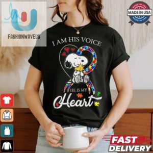 Funny Unique Snoopy Autism Shirt His Voice My Heart fashionwaveus 1 3