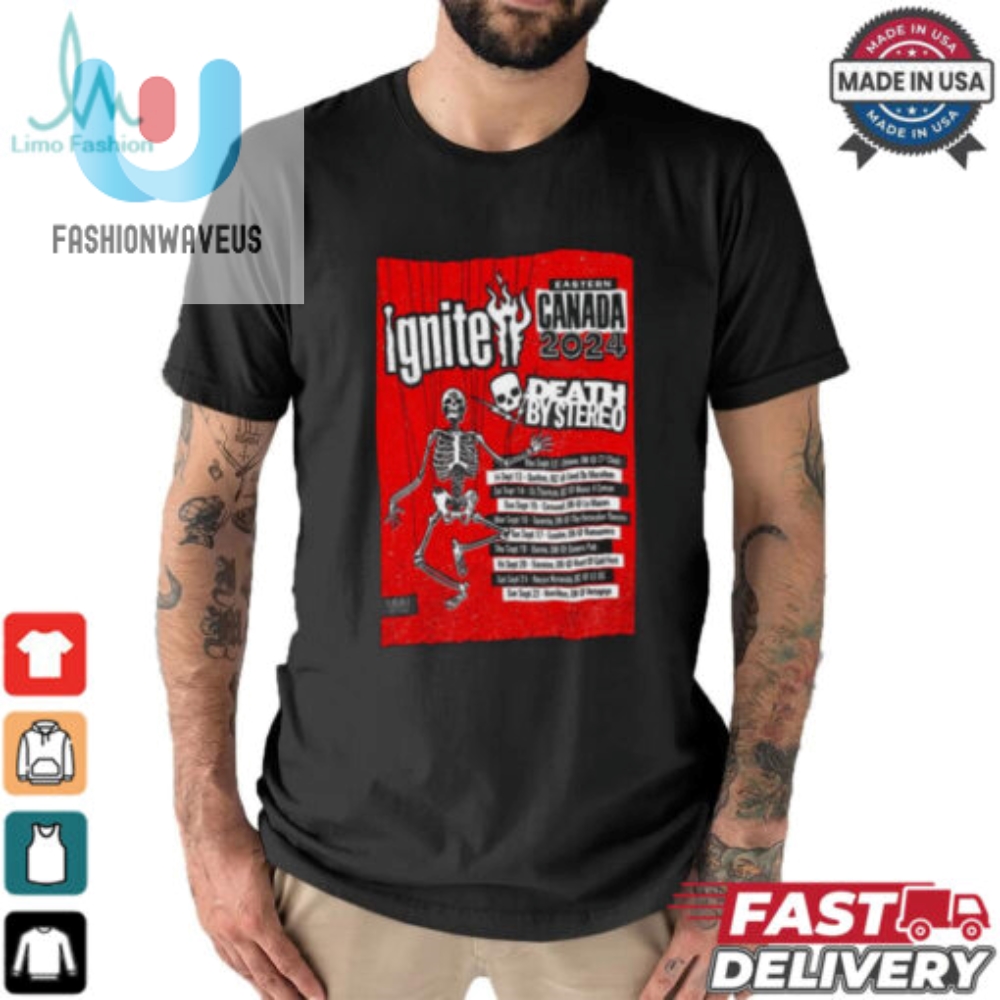 Get Fired Up Funny Ignite Band 2024 Tour Poster Tee