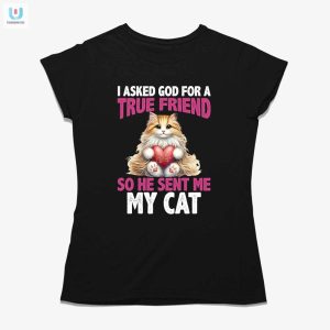 Funny Pet Lover Tee God Sent Me A Cat Shirt For True Friends fashionwaveus 1 1