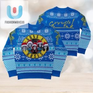 Funny Gnr Skull Santa Hats Blue Ugly Christmas Sweater fashionwaveus 1 1