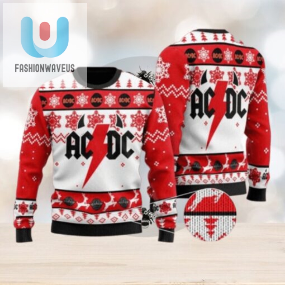 Rock The Holidays Acdc Horns Ugly Christmas Sweater