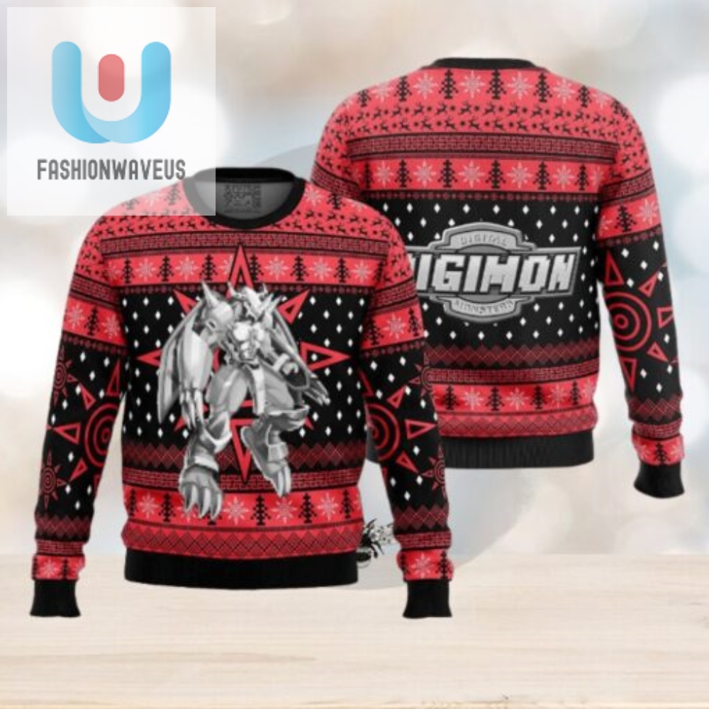 Funny Wargreymon Xmas Sweater Unique Gift For Family Festivities