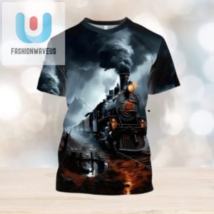 All Aboard The Laugh Express Vintage Train Tee Shenanigans fashionwaveus 1 1