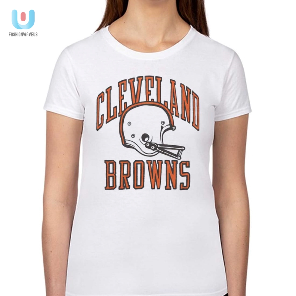 Rock The Browns Look Hilarious White Helmet Tee