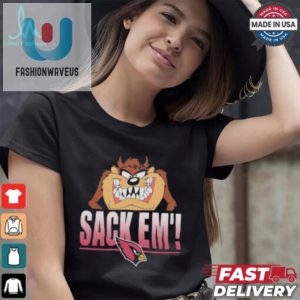 Unleash Laughs Taz X Cardinals Sack Em Tshirt fashionwaveus 1 2