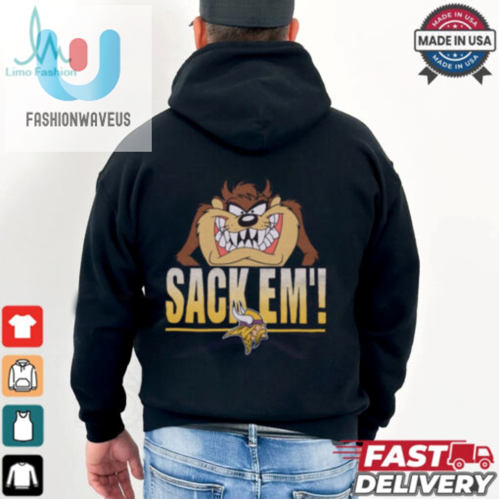 Taz Sack Em Vikings Shirt Hilarious Looney Tune Apparel