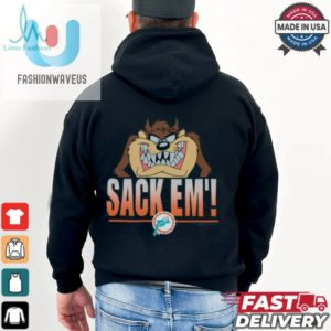 Get Wild Taz Sack Em X Miami Dolphins Shirt Humor Unleashed fashionwaveus 1 1