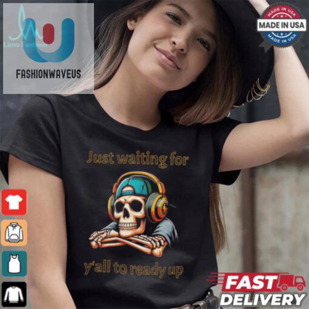 Funny Skeleton Ready Up Halloween Gaming Shirt