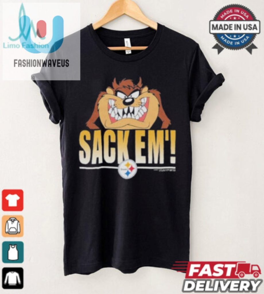 Taz Mania Steelers Tees Sack Em With Humor fashionwaveus 1