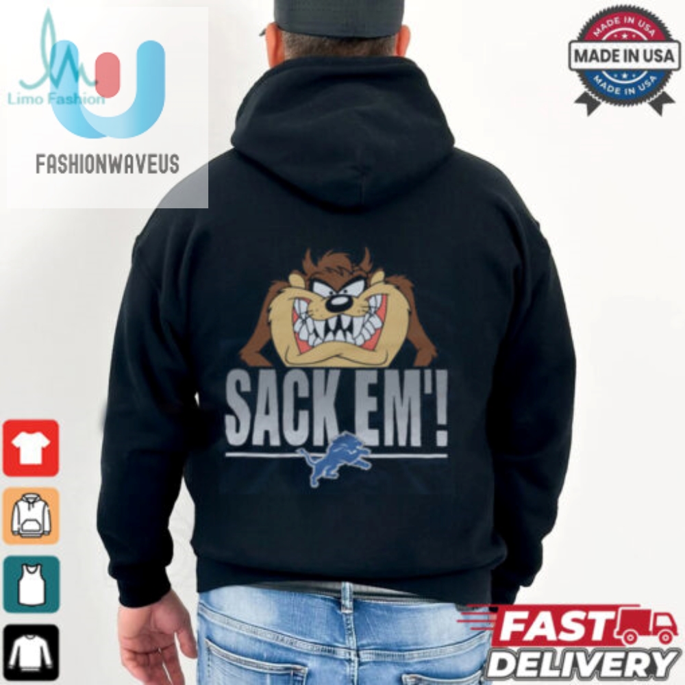 Taz Sack Em Detroit Lions Shirt  Hilarious Fan Gear