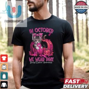 Purrfectly Pink Funny Breast Cancer Awareness Cat Tee fashionwaveus 1 3