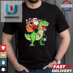 Funny Santa Riding Trex Christmas Shirt Unique Xmas Gift fashionwaveus 1 4