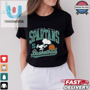 Snoopys Slam Dunk Funny Michigan Spartans Tee fashionwaveus 1 2