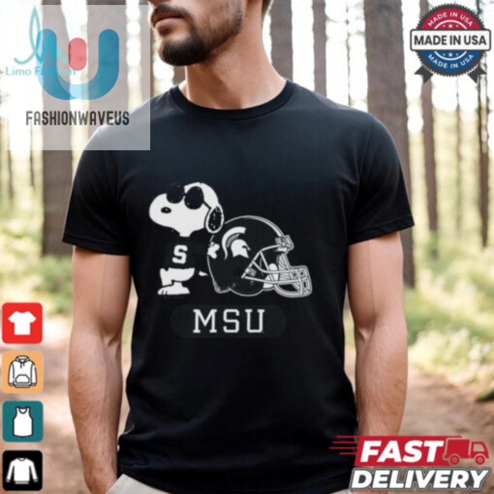 Get A Kick Peanuts X Msu Joe Cool Football Tee fashionwaveus 1