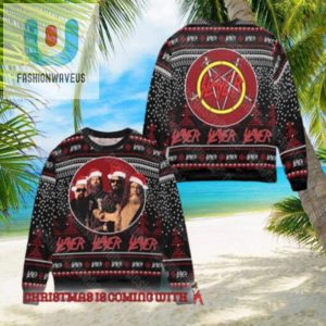 Ugly Xmas Sweater Slayer Band Santa Hat 2024 Fun fashionwaveus 1 1