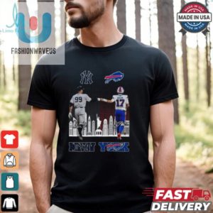 New York Yankees Aaron Judge And Buffalo Bills Josh Allen Signatures Skyline 2024 T Shirt fashionwaveus 1 1 1