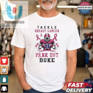 Duke Blue Devils Tackle Breast Cancer Pink Out 2024 T Shirt White fashionwaveus 1 3